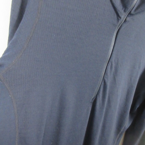 Icebreaker Terra Long Sleeve Half Zip Hood Women L Blue Wool Activewear 310 - Picture 8 of 15
